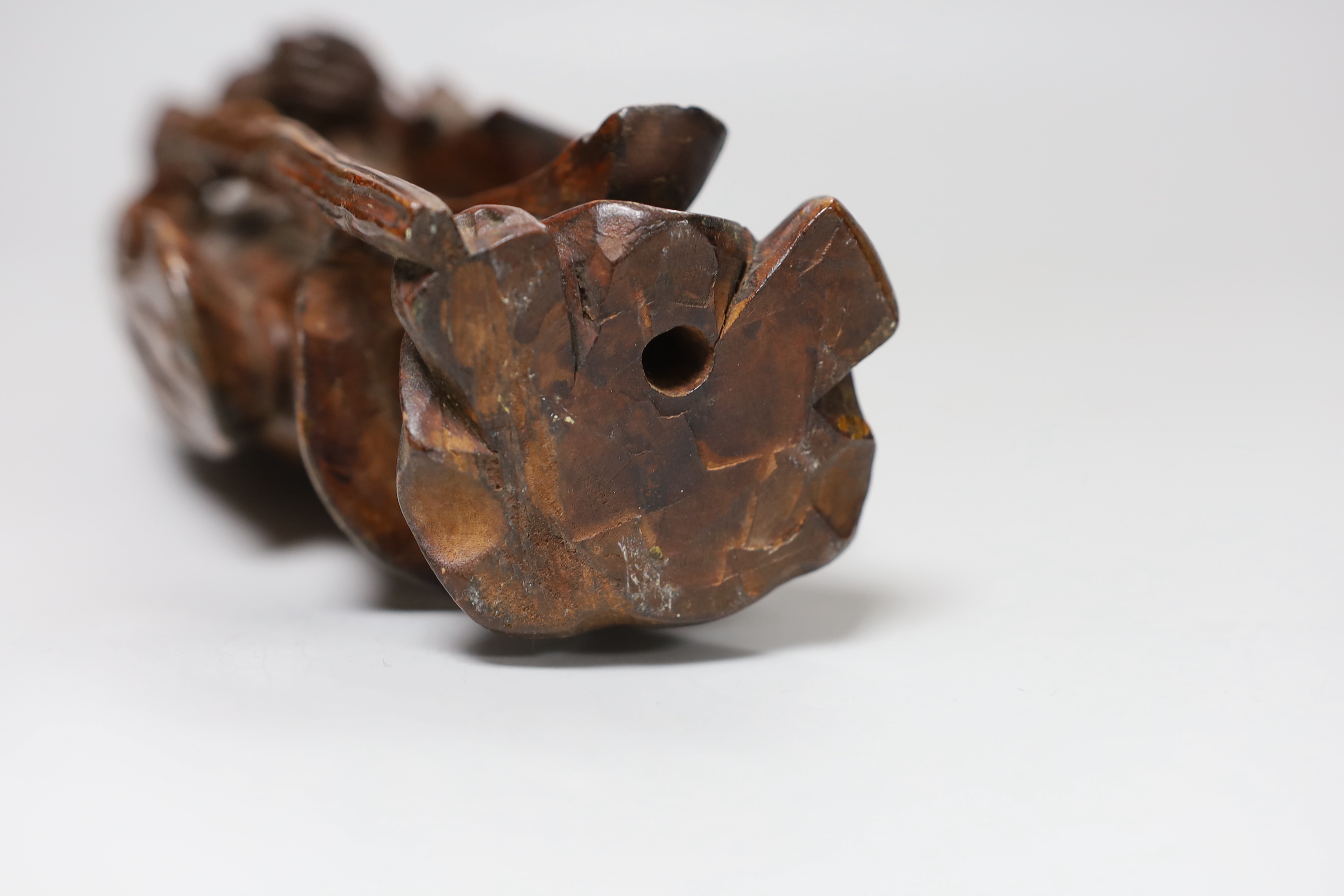 A Chinese hardwood figure of Shou Lao, early 20th century, 29cm